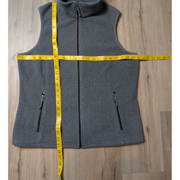 LL Bean Size M Fleece Vest Full Zip Gray Polartec Pockets Outdoors Gorpcore - Picture 9 of 9